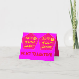 Tarjeta De Agradecimiento San Valentín rosa caliente y banana impresa lindo