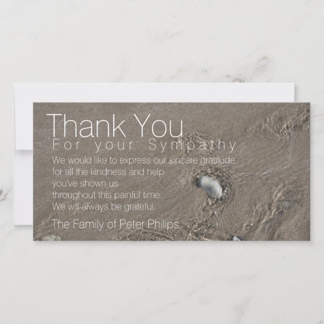 Tarjeta De Agradecimiento Sand 2 Moderna Simpatía Gracias VFC (Anverso)