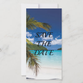 Tarjeta De Agradecimiento Sand Tropical Beach Wedding Salva La Fecha