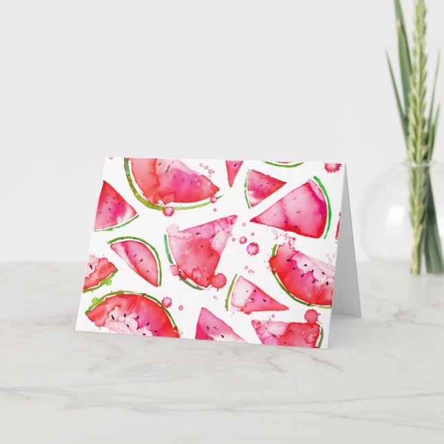 Tarjeta De Agradecimiento Sandía acuarela 1 (Anverso)