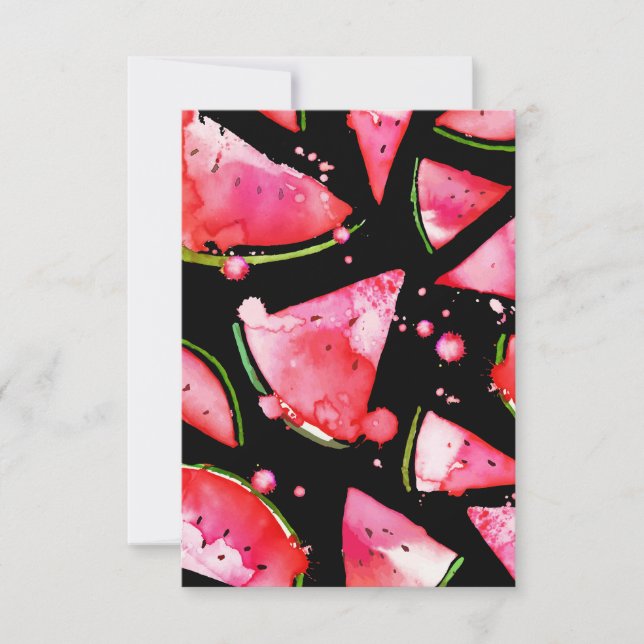 Tarjeta De Agradecimiento Sandía Acuarela 2 (Anverso)