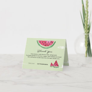 Tarjeta De Agradecimiento Sandía Chica Dulce Verano Gracias