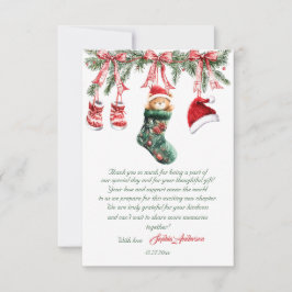 Tarjeta De Agradecimiento Santa Baby Christmas Baby Shower