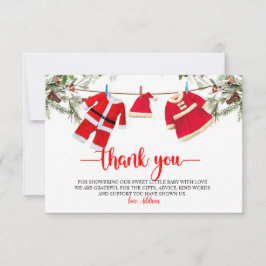 Tarjeta De Agradecimiento Santa Baby Shower, Navidades Baby Shower