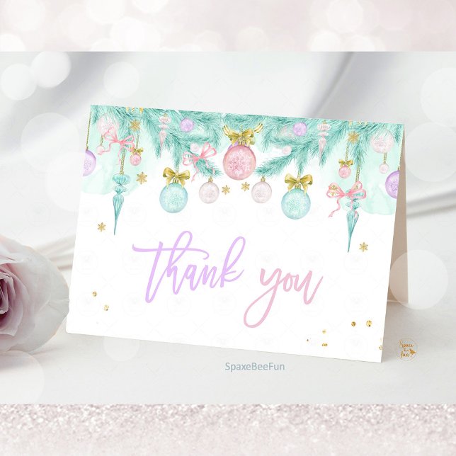 Tarjeta De Agradecimiento Santa Bebé (Santa Baby Baby Shower, thank you card,baby shower invitation, enclosure card, holiday baby shower, )