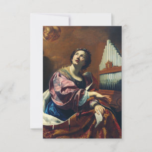 Tarjeta De Agradecimiento Santa Cecilia por Simon Vouet
