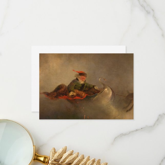 Tarjeta De Agradecimiento Santa Claus, Navidades, noche de William H. Beard (Anverso/Reverso In Situ)