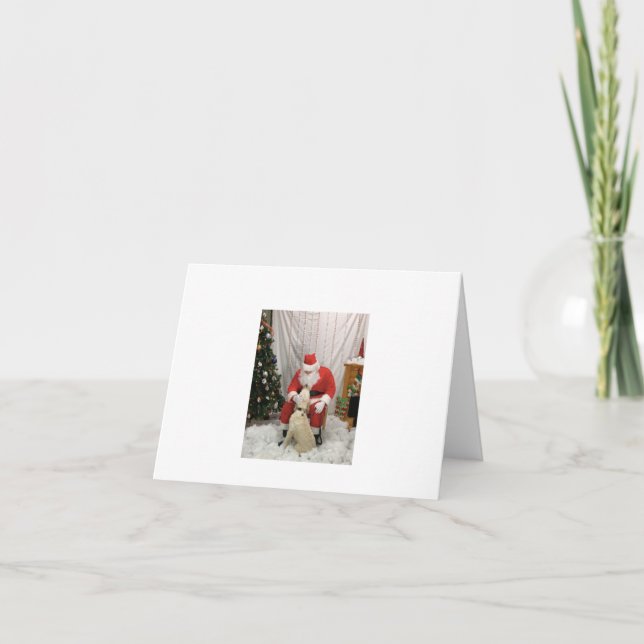 Tarjeta De Agradecimiento Santa desea de la cachorra (Anverso)