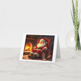 Tarjeta De Agradecimiento Santa durmiendo