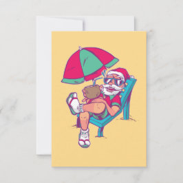 TARJETA DE AGRADECIMIENTO SANTA EN NAVIDADES DE VACACIONES EN JULIO