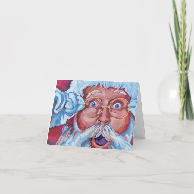 Tarjeta De Agradecimiento Santa Folded Holiday Card (Anverso)