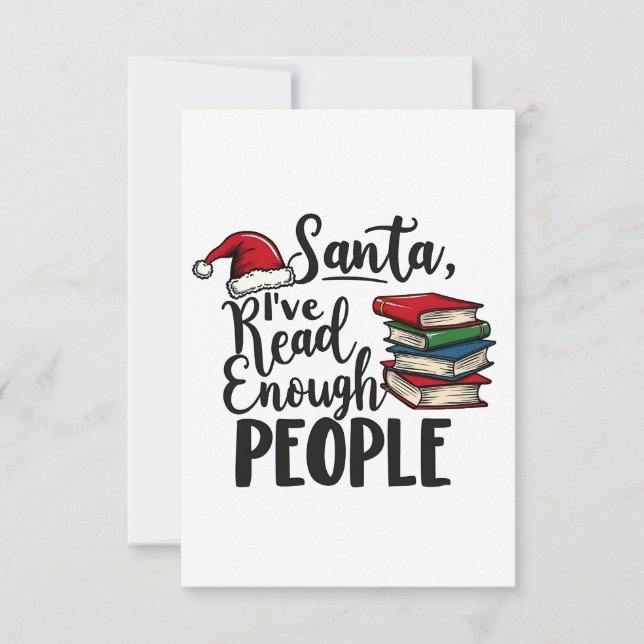 Tarjeta De Agradecimiento Santa I he leído suficiente Navidades de libros pa (Anverso)