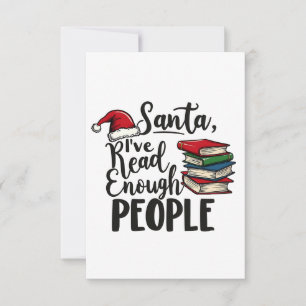Tarjeta De Agradecimiento Santa I he leído suficiente Navidades de libros pa