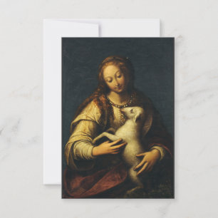 Tarjeta De Agradecimiento Santa Inés por Orsola Maddalena Caccia