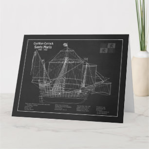 Tarjeta De Agradecimiento Santa María - Planes de Blueprint de barco PBD
