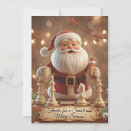 Tarjeta De Agradecimiento Santa’s Next Move – Funny Chess Christmas Thank Yo