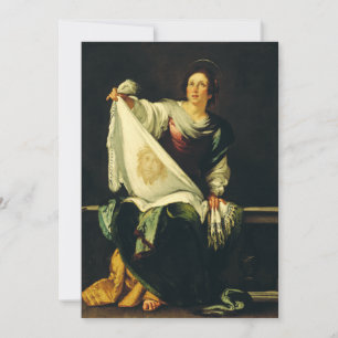 Tarjeta De Agradecimiento Santa Verónica Arte El Milagro de la Santa Faz