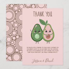 Tarjeta De Agradecimiento Santo Guacamole Fiesta de Bebé del Aguacate Rosa