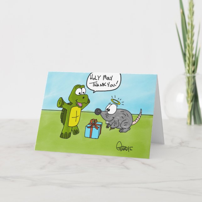 Tarjeta De Agradecimiento ¡Santo moly! Gracias cardar (Anverso)