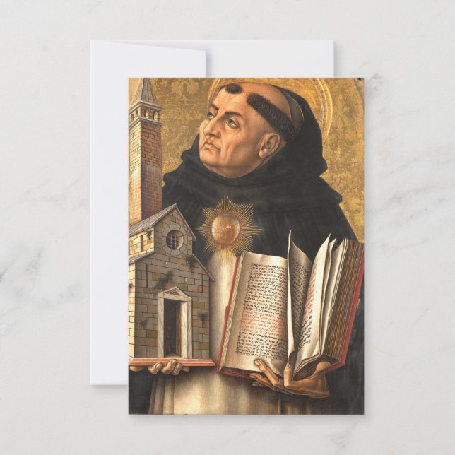 Tarjeta De Agradecimiento Santo Tomás de Aquinas (Anverso)