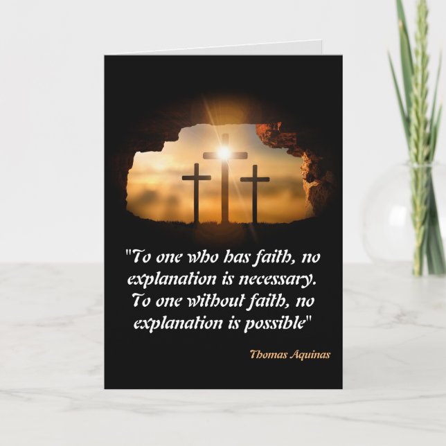 Tarjeta De Agradecimiento Santo Tomás de Aquinas Cita Sobre La Fe De La Pasc (Anverso)