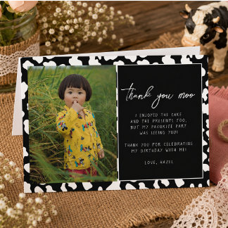 Tarjeta De Agradecimiento Santo Vaca Soy un Chica de Vaca Primer Cumpleaños