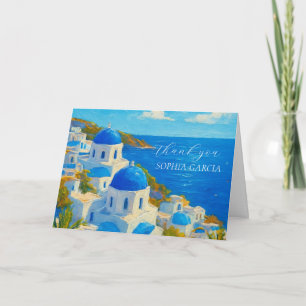 Tarjeta De Agradecimiento Santorini Griego Despedida de Soltera de Citricos 