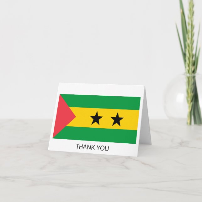 Tarjeta De Agradecimiento Sao Tome and Principe Flag (Anverso)
