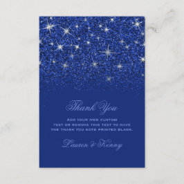 Tarjeta De Agradecimiento Sapphire Glitz Purpurina Gracias Cartas