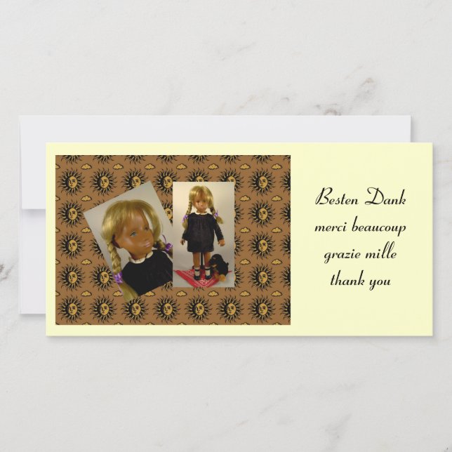 Tarjeta De Agradecimiento Sasha GRACIAS Fotokarte (Anverso)