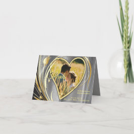 Tarjeta De Agradecimiento Satin & Gold flor splendor