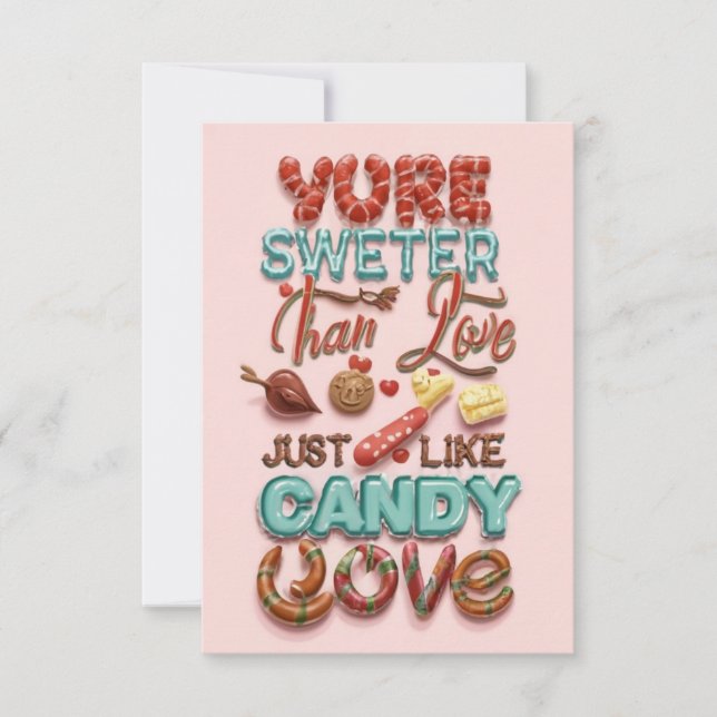 Tarjeta De Agradecimiento Satisfacer tu dulce diente con amor - Irresistible (Anverso)