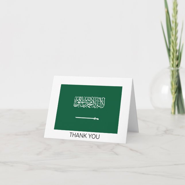Tarjeta De Agradecimiento Saudi Arabia Flag (Anverso)