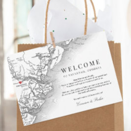 Tarjeta De Agradecimiento Savannah Georgia Boda Bienvenida a Itinerary