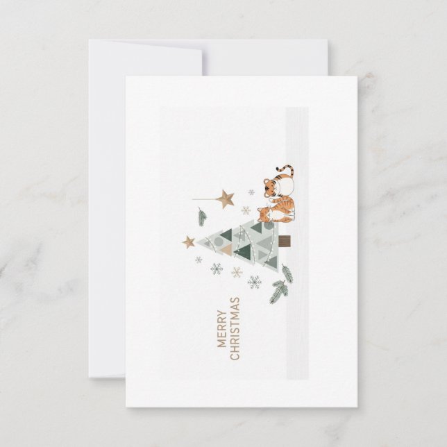 Tarjeta De Agradecimiento ❄️🎄 Scandinavian Minimalist Christmas Card Image  (Anverso)