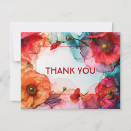 Tarjeta De Agradecimiento Scarlet Petal Elegance