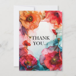 Tarjeta De Agradecimiento Scarlet Petal Elegance