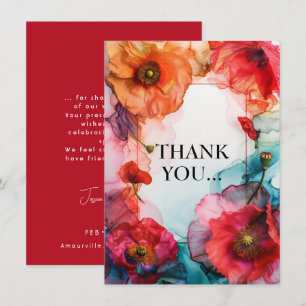 Tarjeta De Agradecimiento Scarlet Petal Elegance