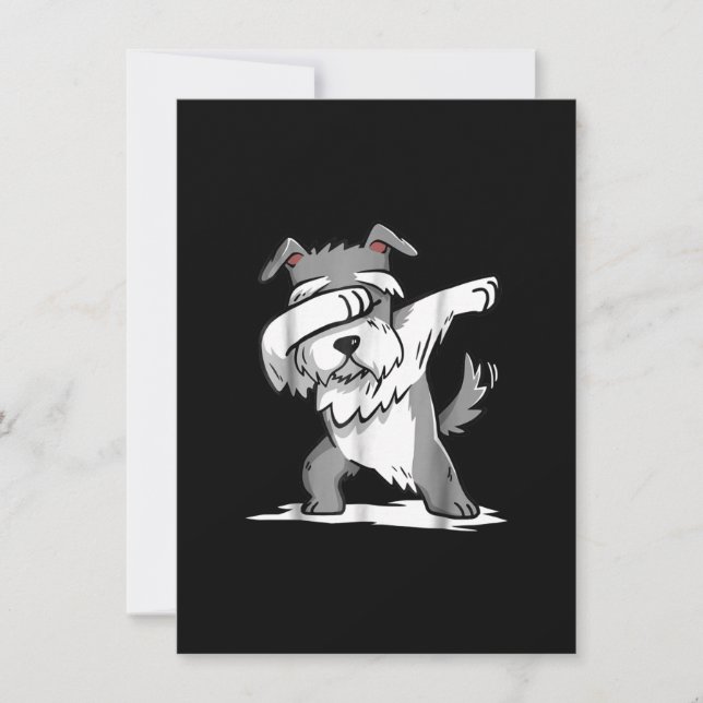 Tarjeta De Agradecimiento Schnauzer Cute Dabbing Funny Dab Dance Gift (Anverso)