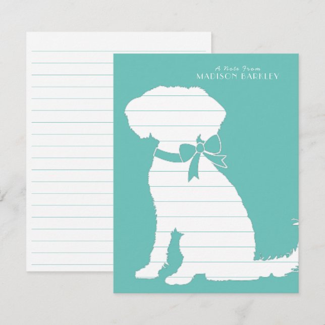 Tarjeta De Agradecimiento Schnoodle Dog Puppy (Anverso / Reverso)