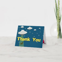 Tarjeta De Agradecimiento Sci Fi Flying Saucer: Gracias Por El Secuestro