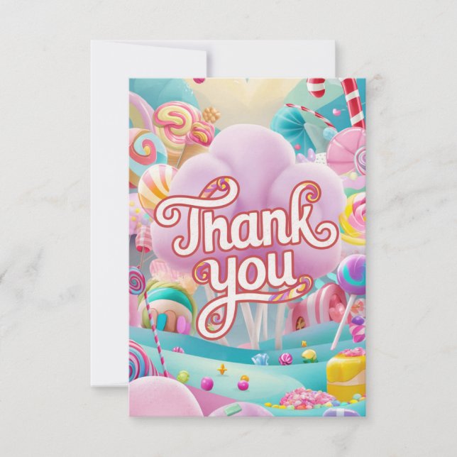 Tarjeta de agradecimiento Scoops Magic Candyland (Anverso)