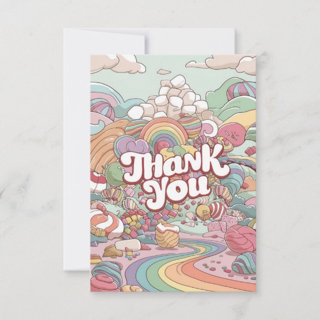 Tarjeta de agradecimiento Scoops Magic Candyland (Anverso)