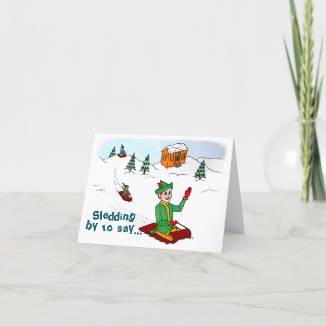 Tarjeta De Agradecimiento Scooter the Elf Christmas Card (Anverso)