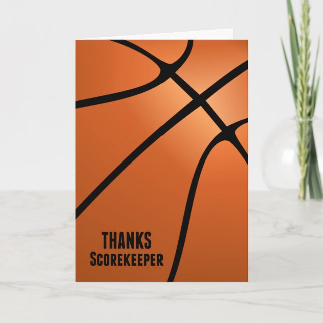 Tarjeta De Agradecimiento Scorekeeper del baloncesto de las gracias para su (Anverso)