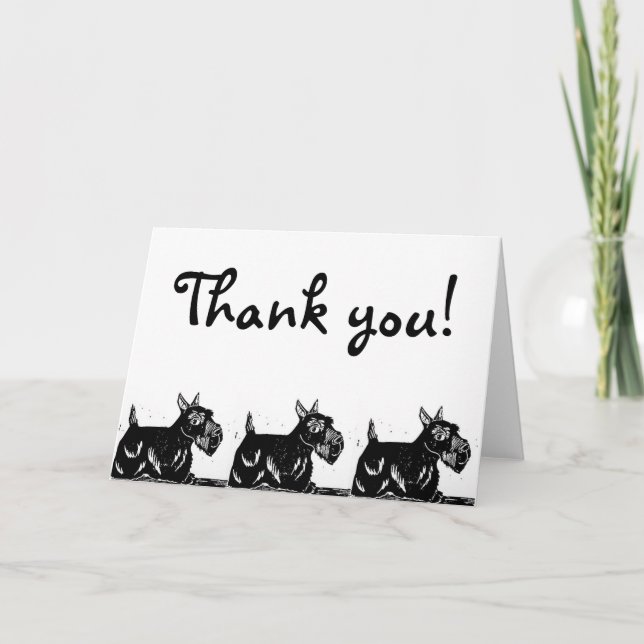 Tarjeta De Agradecimiento Scottie Dog Gracias Card (Anverso)