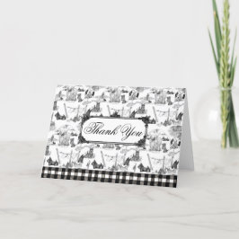 Tarjeta De Agradecimiento SCOTTISH Terrier Black Toile con personalización