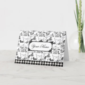 Tarjeta De Agradecimiento SCOTTISH Terrier Toile negro con nombre personaliz