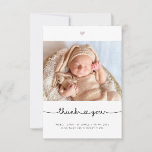 Tarjeta De Agradecimiento Script de amor de Baby Shower Gracias Moda