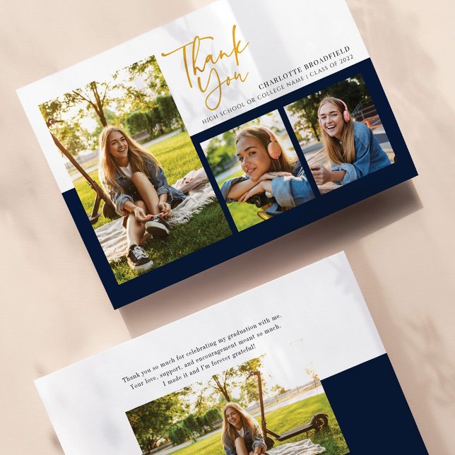 Tarjeta De Agradecimiento Script de Collage de fotos de graduación 2025 (Subido por el creador)